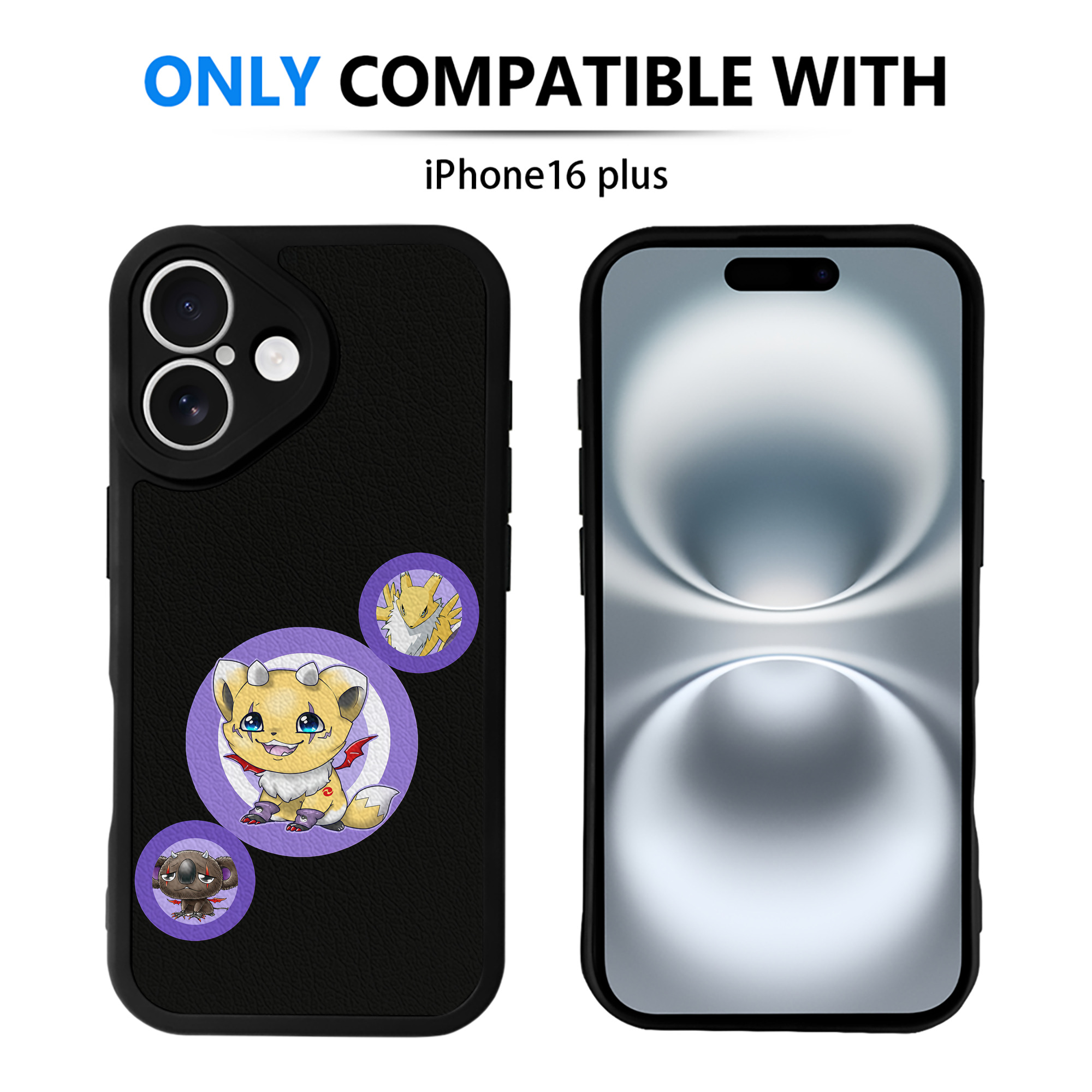 （画像用） Digimon デジタルモンスター/デジモン 【iPhone 16シリーズ対応】シリコンスマホケース（レザー調） 材質：シリコン